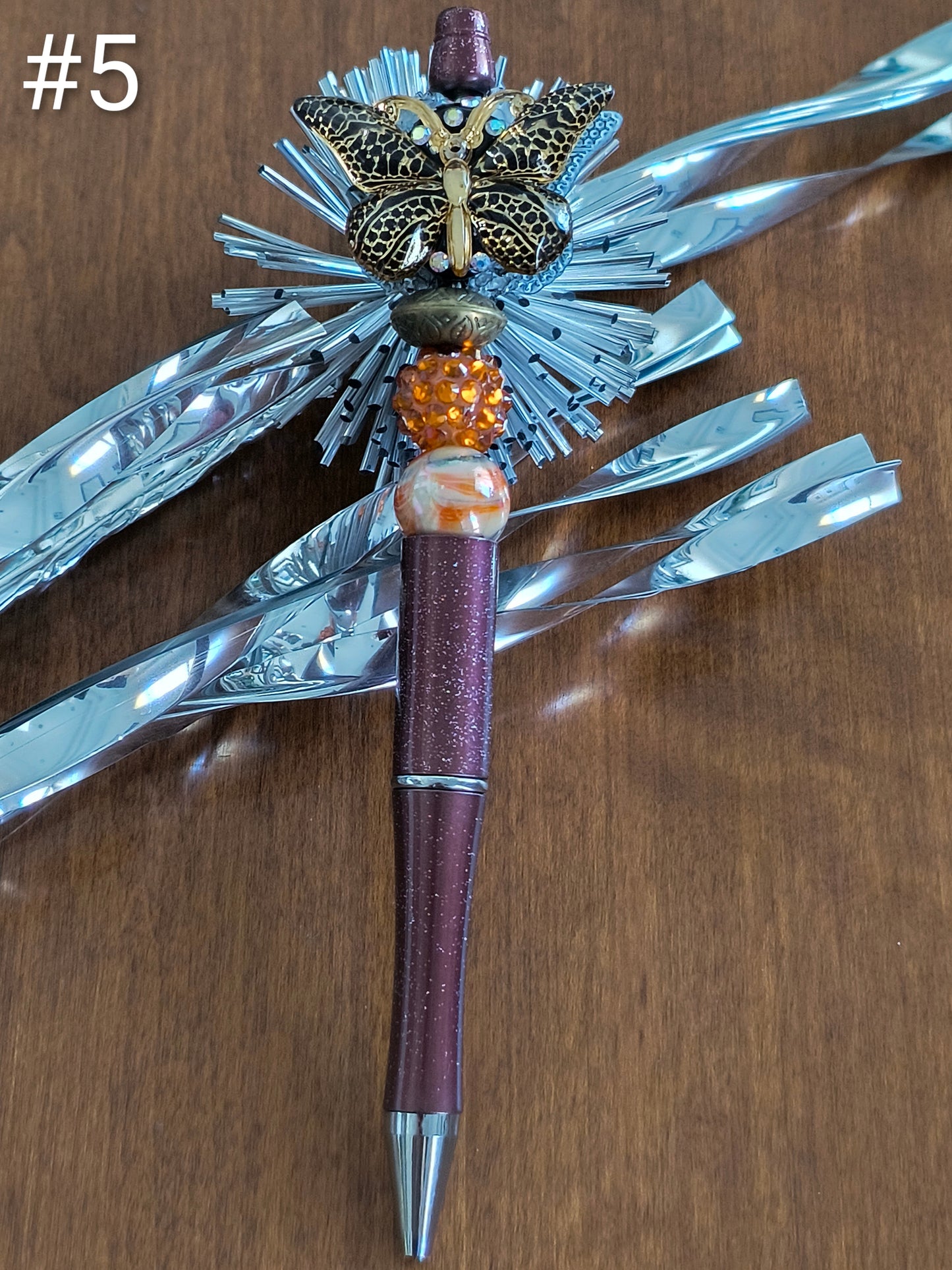 Burgundy Butterfly Decorative Ballpoint Pen