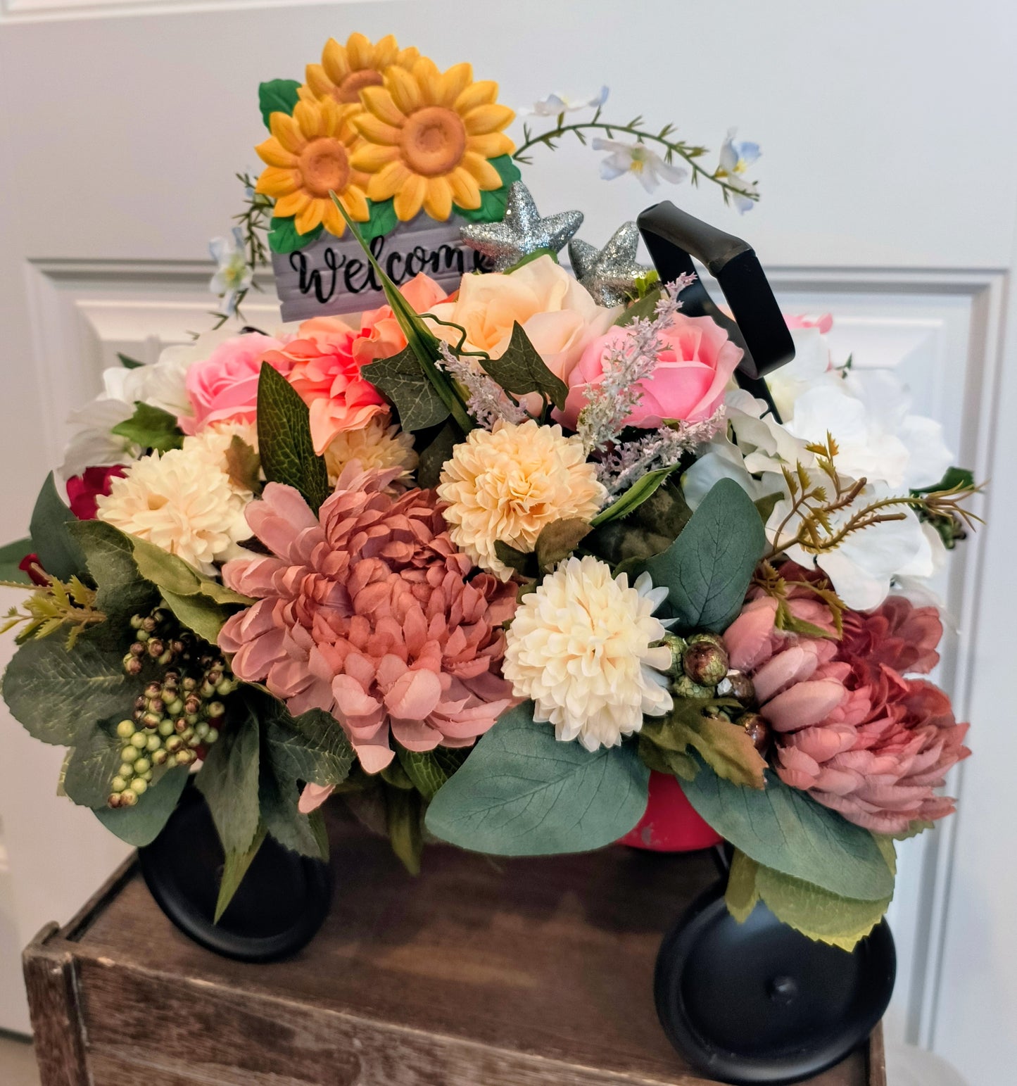 Little Red Wagon Floral Arrangement