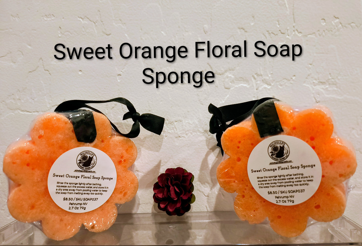 Sweet Orange Floral Soap Sponge