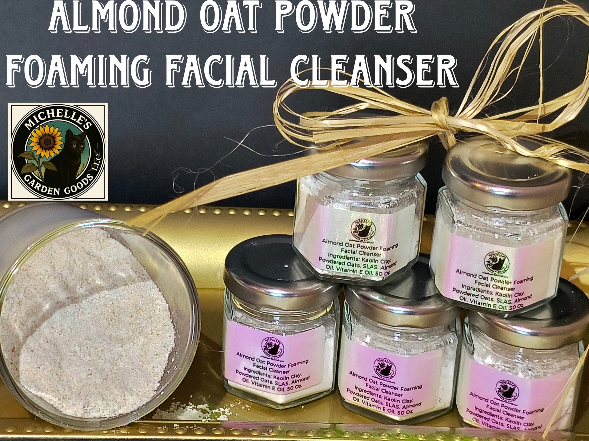 Almond Oat Powder Foaming Facial Scrub Cleanser
A Gentle Exfoliating and Cleansing Scrub
Ingredients: Kaolin Clay. Powdered Oats. SLAS. Almond Oil. Vitamin E Oil. 0.50 Oz.
Dimensions: H 2" x L 2" x W 2." 0.50 Oz.