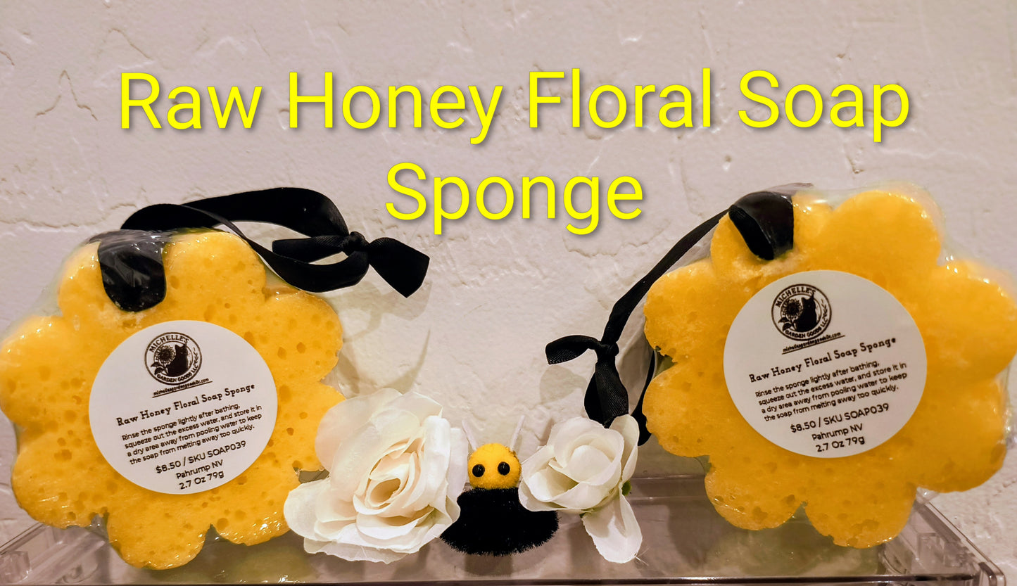 Raw Honey Floral Soap Sponge