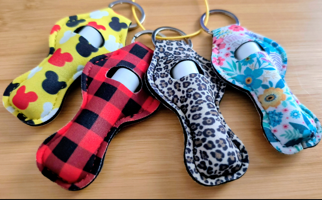 Strawberry Bronze Lip Balm/ Gloss with Keychain Holder