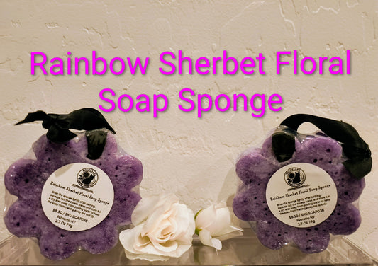 Rainbow Sherbet Floral Soap Sponge