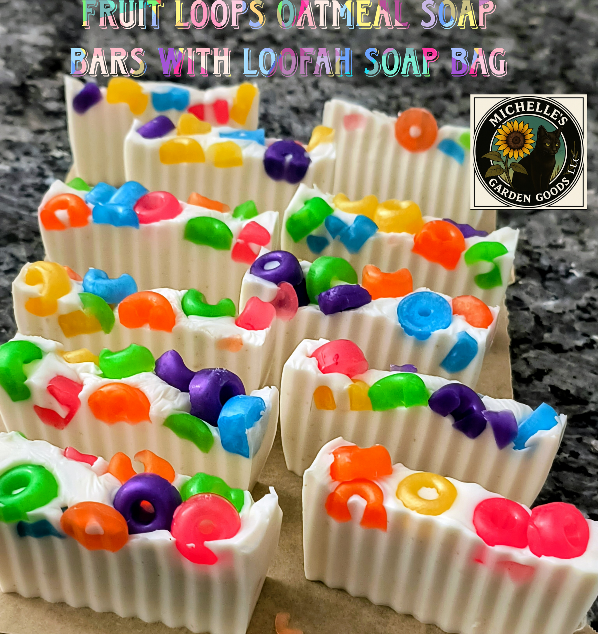 Fruit Loops Oatmeal Soap Bars with Loofah Soap Bag

Great lather and what a great smell to bring back memories of sitting in front of the TV watching Cartoons on Saturday Morning.



INGREDIENTS: Glycerin, Water, Sodium Stearate, Sorbitol, Propylene Glycol, Sodium Laurate, Sodium Laureth Sulfate, Sodium Chloride, Fragrance, Stearic Acid, Cocoamidopropyl Betaine, Sodium Palmitate, Olea Europaea (Olive) Fruit Oil, Decyl Glucoside, PEG-200 Lauric Acid, Sucrose, Sodium Thiosulfate, Tetras