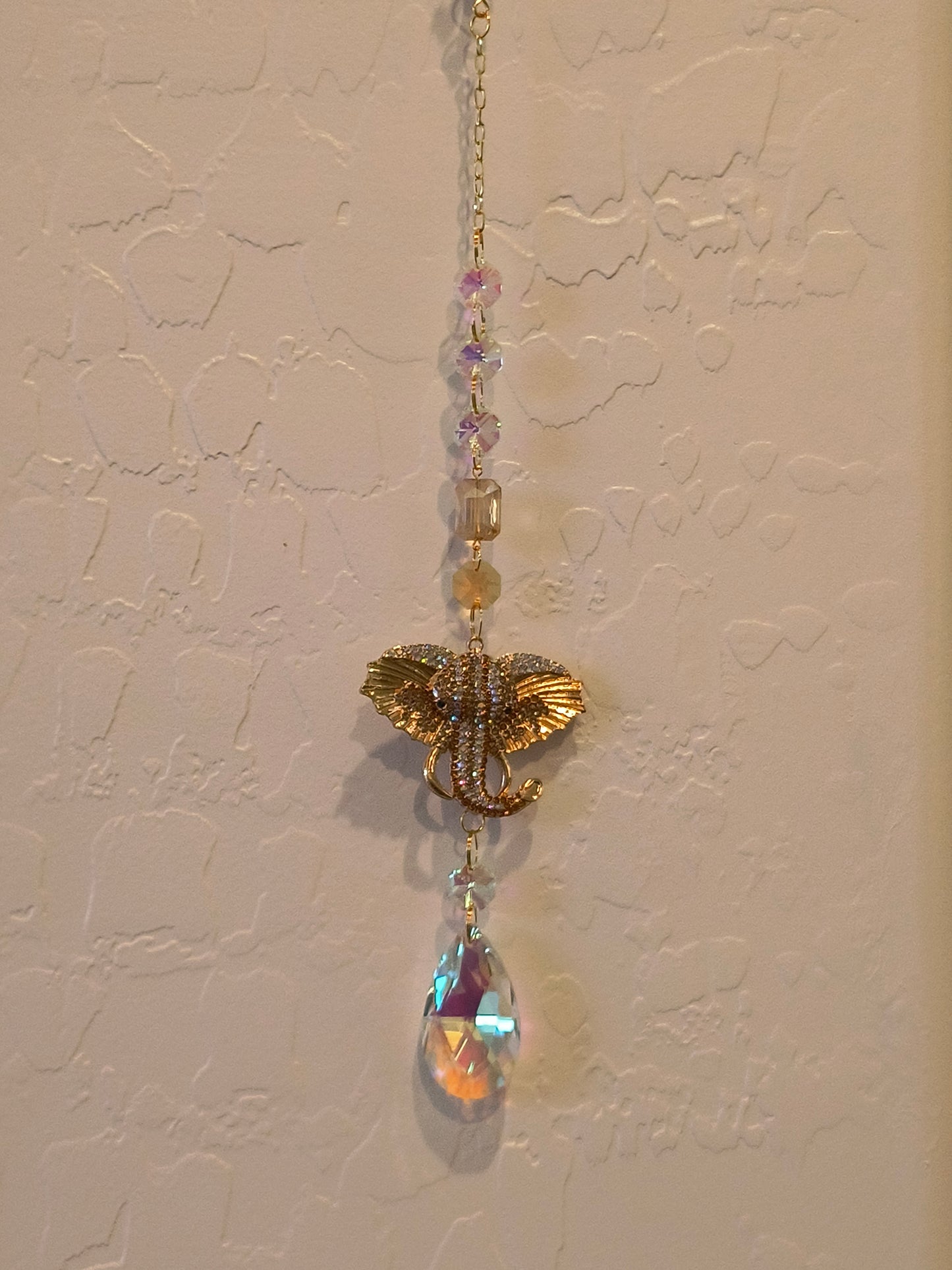 Gold Elephant Single Strand Suncatcher