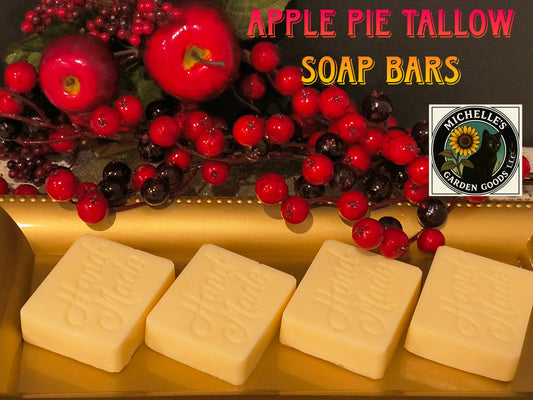 Apple Pie Tallow Soap Bars with Loofah Soap Bag

Great gift for the Holidays with this wonderful fragrance. The tallow is so moisturizing and soothing.&nbsp;

Ingredients: Tallow Soap Base, Avocado Oil infused with Calendula and Mugwort, Apple Pie Fragrance and Yellow Mica Powder.

3.70 Oz.