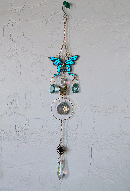 Blue Butterfly Single Strand Suncatcher