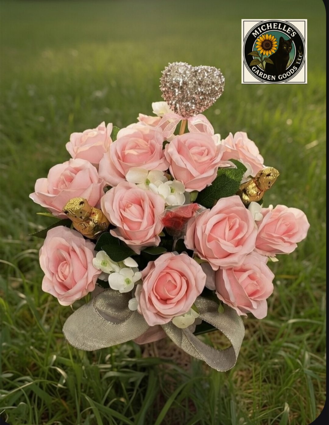 Valentine's Pink Floral Candy Bouquet