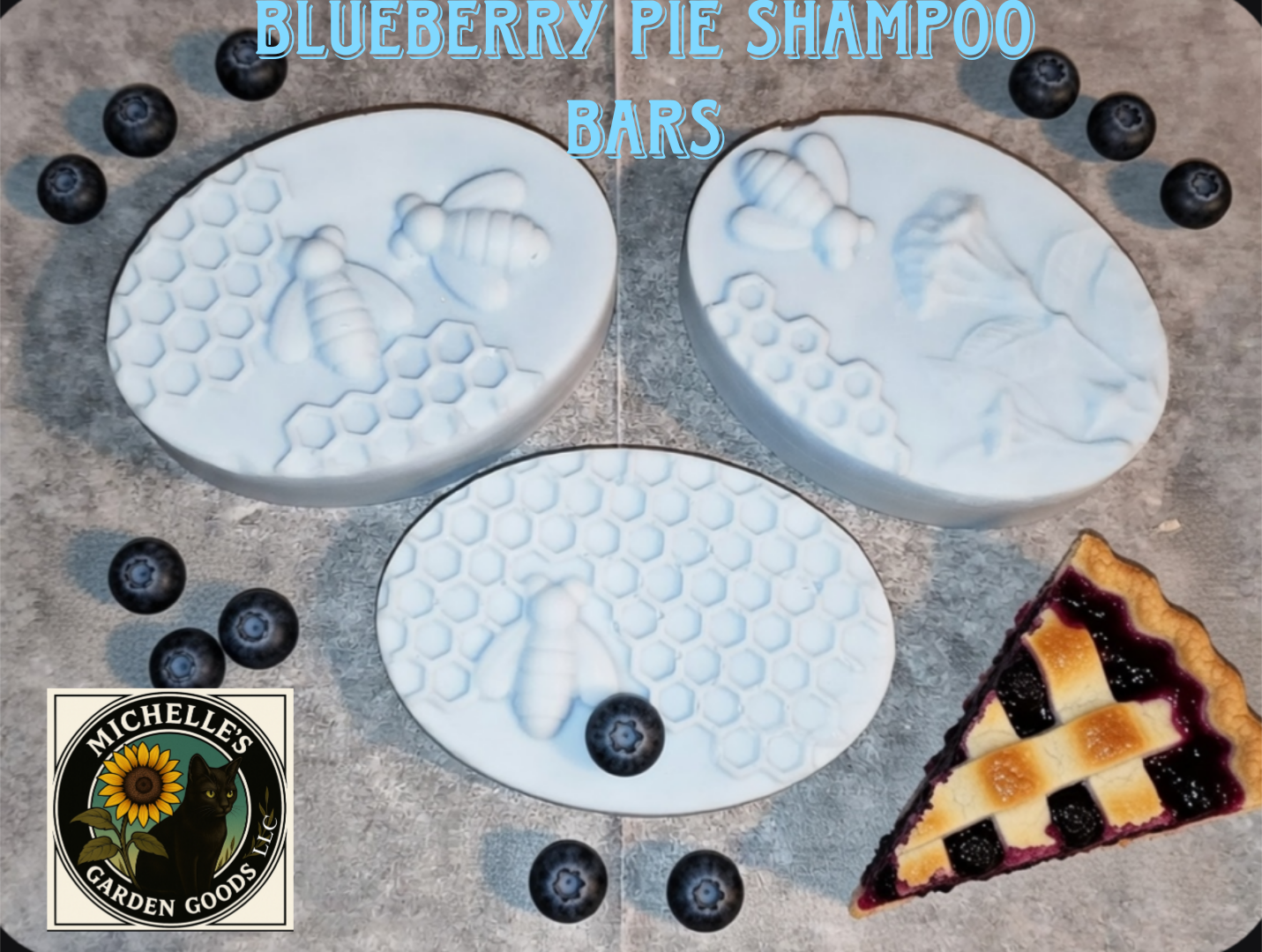 Blueberry Pie Shampoo Bar with Rice Protein