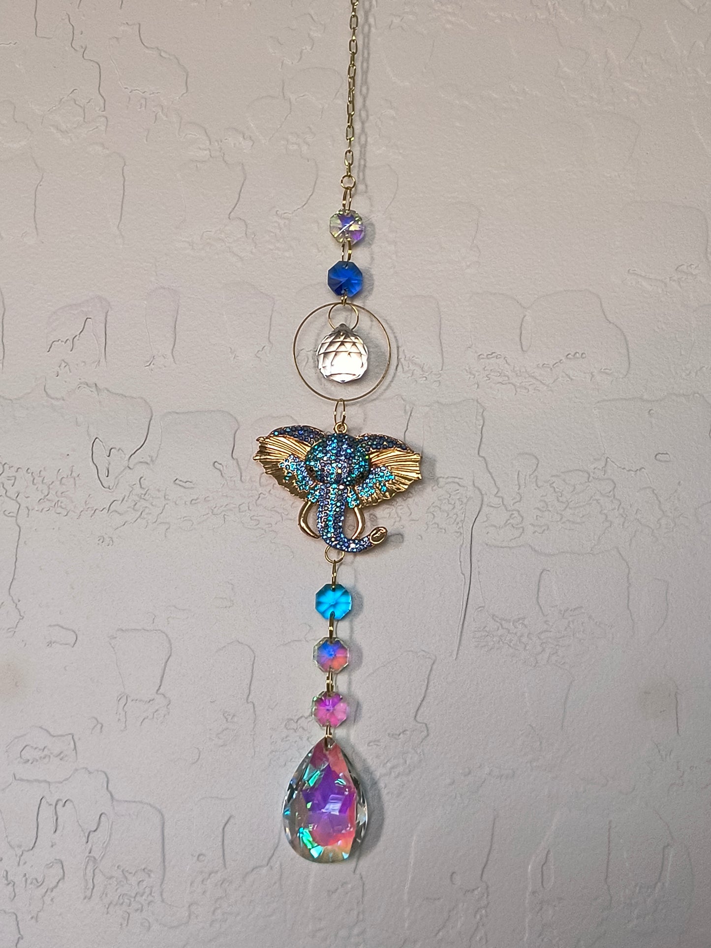 Rhinestone Elephant Single Strand Suncatcher