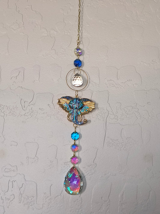 Rhinestone Elephant Single Strand Suncatcher