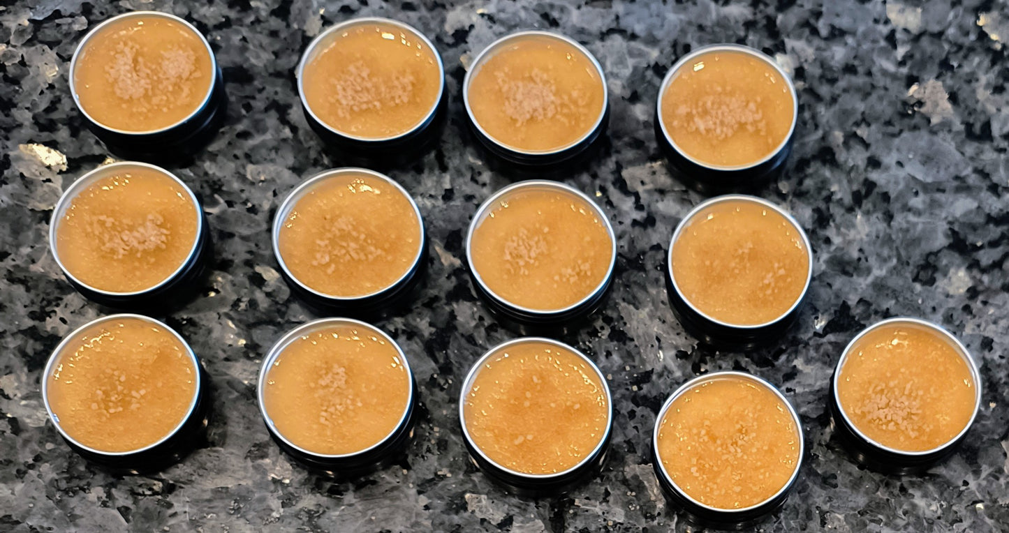 Freshly Squeezed Oranges Emulsified Sugar Scrub

Each Sugar Scrub comes with a spoon for scooping as you should try keeping moisture out.

You can use this anywhere on the body where you need exfoliating and deep moisturizing.

The oils and butters in this batch with leave your skin feeling a little thick once you wash it off but just pat dry with a towel after and your skin will feel so amazing afterwards.

Please be careful as this has oils and butters in it which can make things slipper