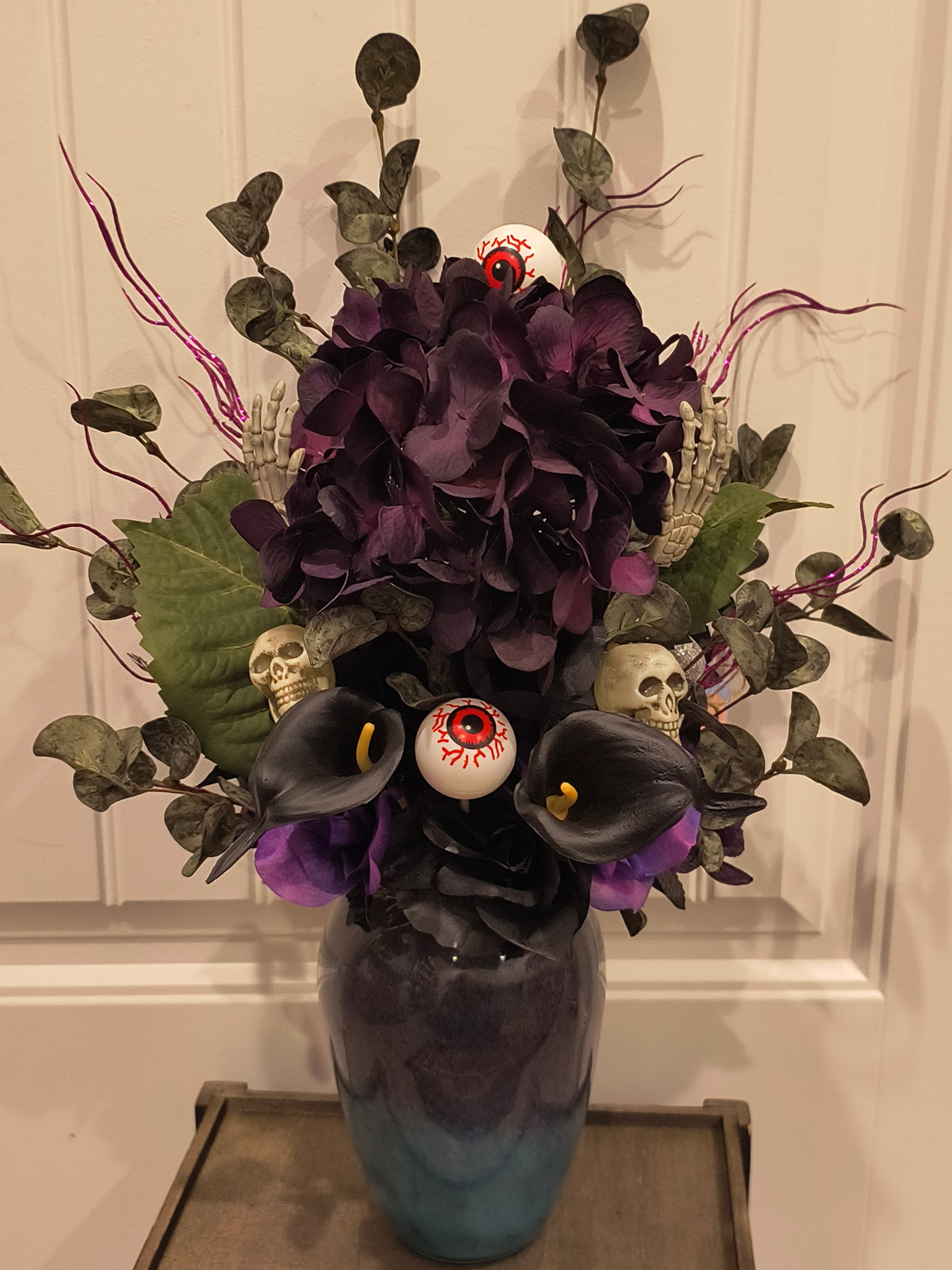 Purple Skull and Eyes Floral Arrangements