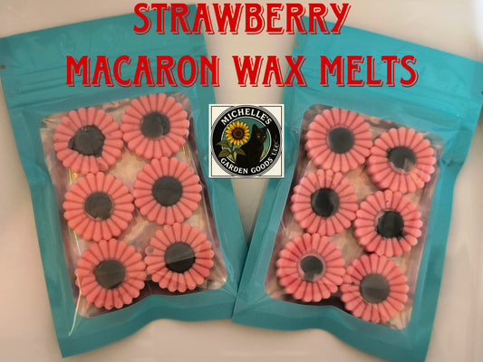 Strawberry Macaron Flowers Wax Melts&nbsp;

Ingredients: Palm Paraffin Wax, Pink and Black Mica Powder, Strawberry Macaron Fragrance. 0.80 Oz.



Warning: To prevent fire and serious injury: burn candle wax within sight. Keep away from drafts and vibrations. Keep out of reach of small children and pets. Never burn candle wax on or near anything that can catch fire.



Only use in a Wax Melt Warmer.