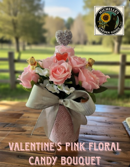 Valentine's Pink Floral Candy Bouquet